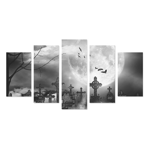 Midnight Flight Gothic Bats Art Canvas Print Sets A (No Frame)