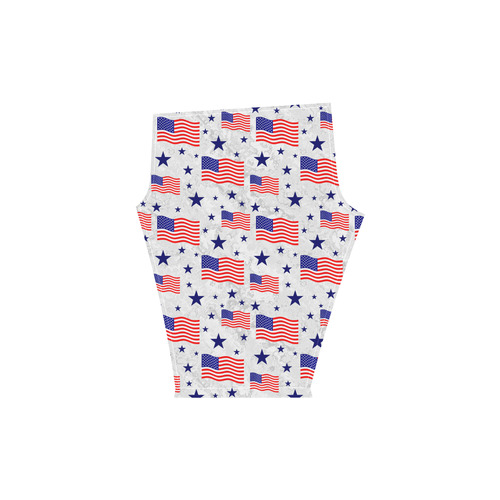 Flag Of The USA Pattern Women's Low Rise Capri Leggings (Invisible Stitch) (Model L08)