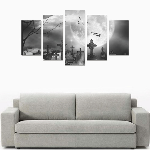 Midnight Flight Gothic Bats Art Canvas Print Sets A (No Frame)