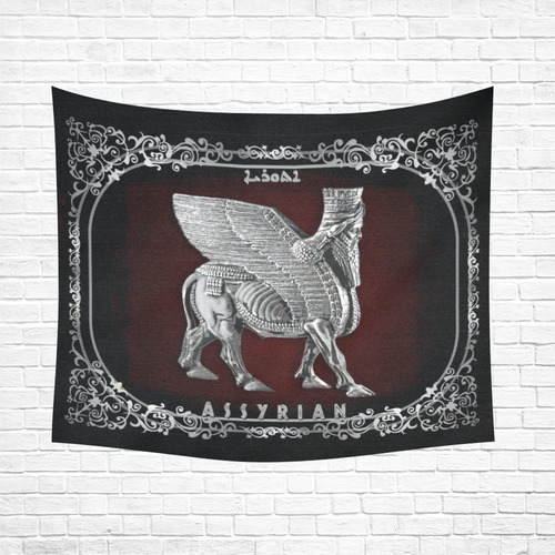 Lamassu Wall Tapestry Cotton Linen Wall Tapestry 60"x 51"