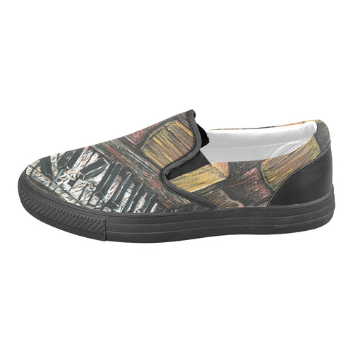 Broken Piano Men's Slip-on Canvas Shoes (Model 019)