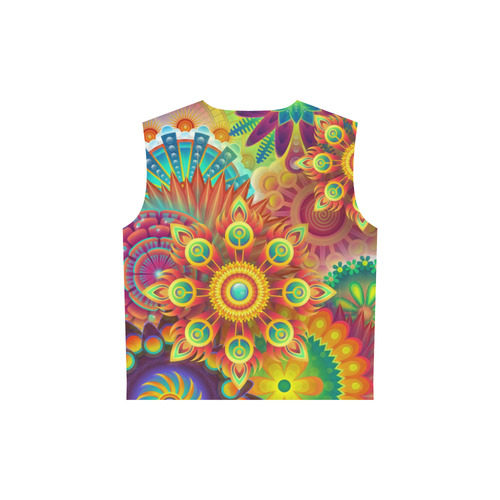 Psychedelic Mandalas All Over Print Sleeveless Hoodie for Women (Model H15)