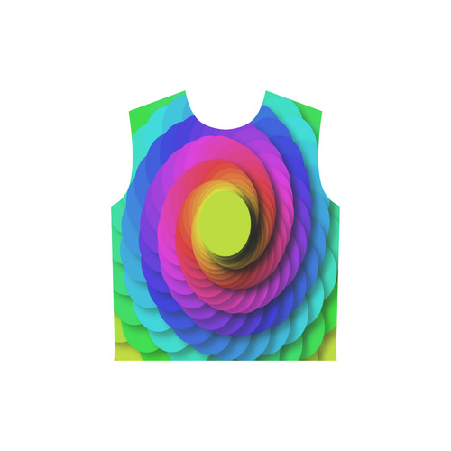 Psychodelic Spirale In Rainbow Colors All Over Print Sleeveless Hoodie for Women (Model H15)