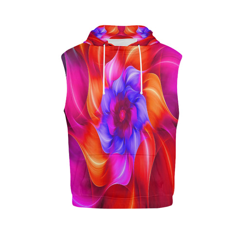 Popart Flower All Over Print Sleeveless Hoodie for Men (Model H15)