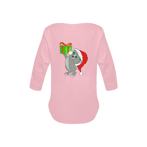 Christmas Kitten Baby Powder Organic Long Sleeve One Piece (Model T27)