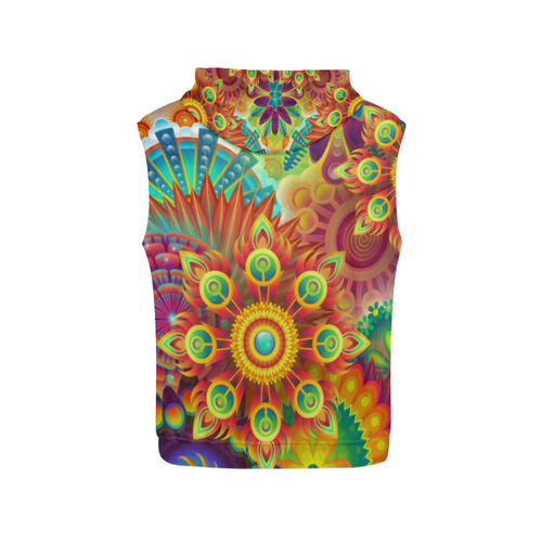 Psychedelic Mandalas All Over Print Sleeveless Hoodie for Women (Model H15)