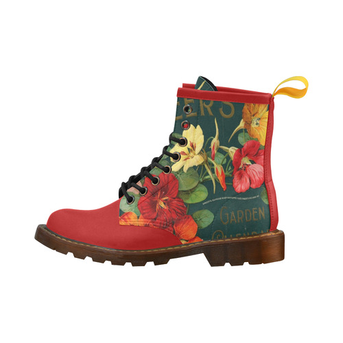Glorious Nasturtiums Red Toe High Grade PU Leather Martin Boots For Men Model 402H