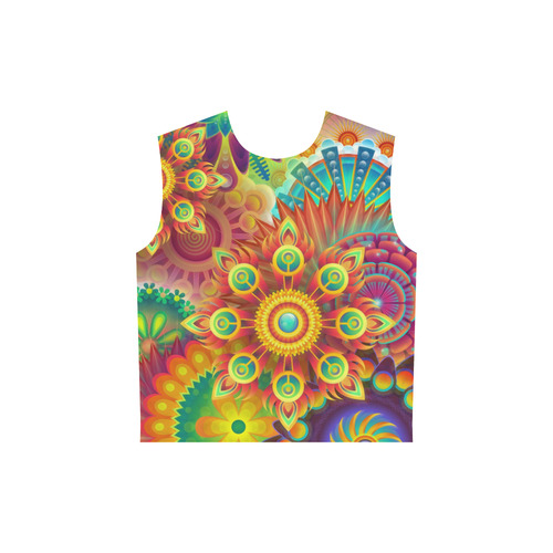 Psychedelic Mandalas All Over Print Sleeveless Hoodie for Women (Model H15)