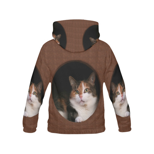 The Kitty In The Hole All Over Print Hoodie for Women (USA Size) (Model H13)