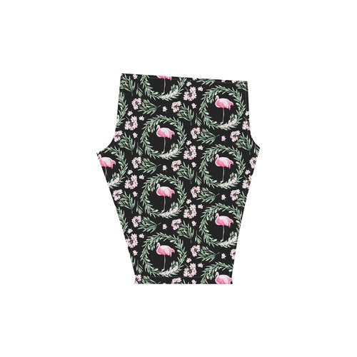 Tropical Flamingo Pattern III Women's Low Rise Capri Leggings (Invisible Stitch) (Model L08)