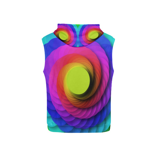 Psychodelic Spirale In Rainbow Colors All Over Print Sleeveless Hoodie for Kid (Model H15)