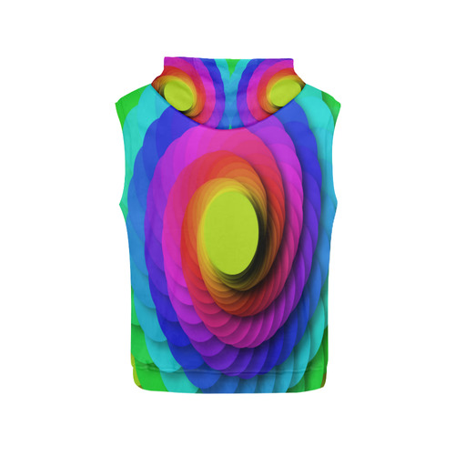 Psychodelic Spirale In Rainbow Colors All Over Print Sleeveless Hoodie for Men (Model H15)