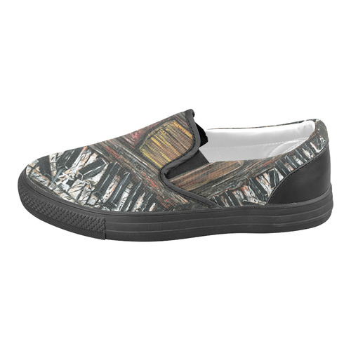 Broken Piano Women's Unusual Slip-on Canvas Shoes (Model 019)