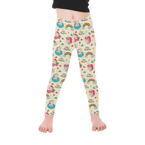 You Are Magical Unicorns Pattern Kid's Ankle Length Leggings (Model L06)