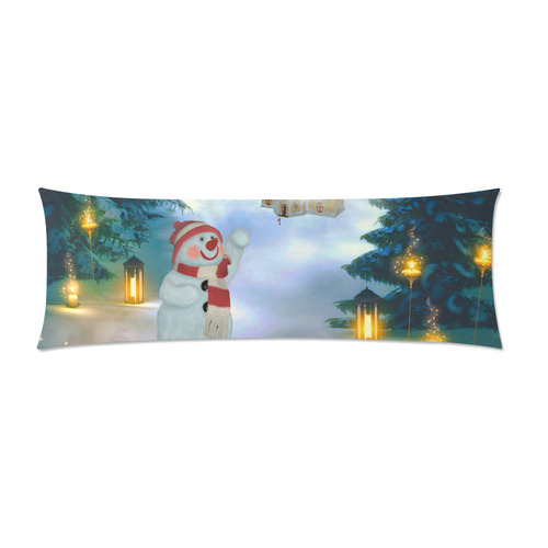 Santa Claus in the night Custom Zippered Pillow Case 21"x60"(Two Sides)