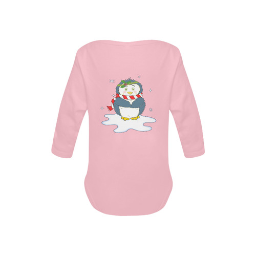 Adorable Christmas Penguin Baby Powder Organic Long Sleeve One Piece (Model T27)