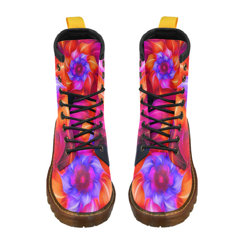 Popart Flower High Grade PU Leather Martin Boots For Women Model 402H