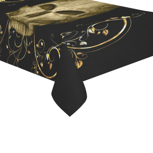 The golden skull Cotton Linen Tablecloth 60"x 104"