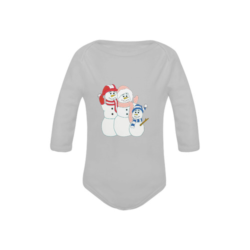 Snowman Family Baby Powder Organic Long Sleeve One Piece (Model T27)