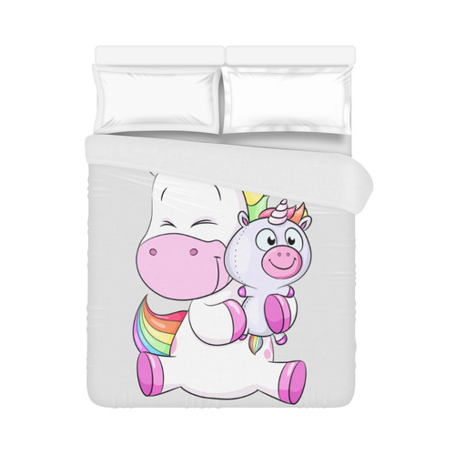 Komm kuscheln Einhorn Duvet Cover 86"x70" ( All-over-print)