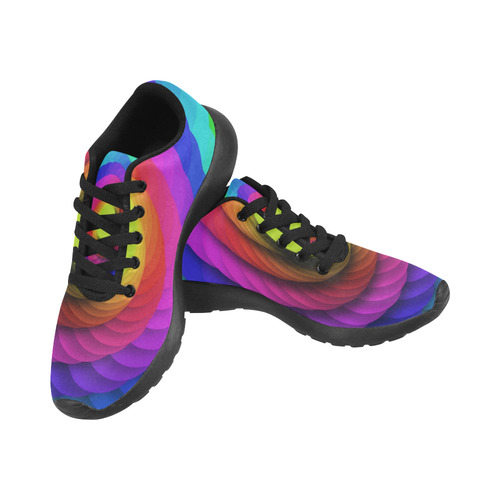 Psychodelic Spirale In Rainbow Colors Kid's Running Shoes (Model 020)