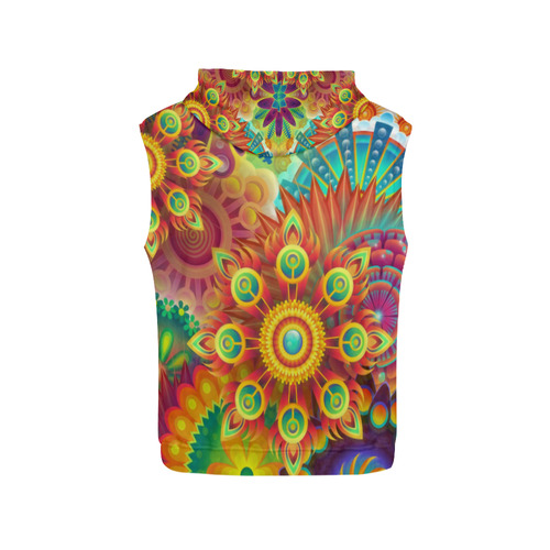 Psychedelic Mandalas All Over Print Sleeveless Hoodie for Men (Model H15)