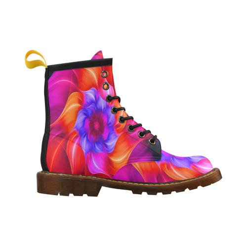 Popart Flower High Grade PU Leather Martin Boots For Women Model 402H