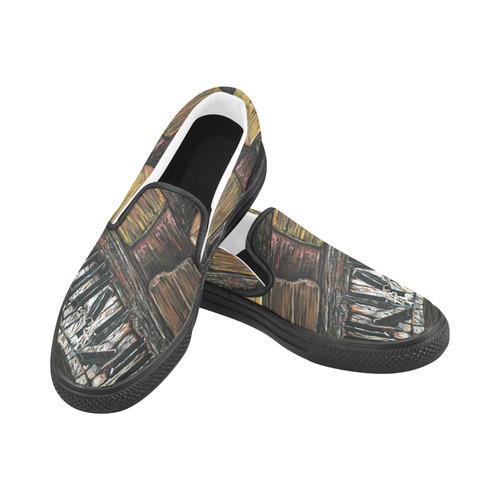 Broken Piano Men's Slip-on Canvas Shoes (Model 019)