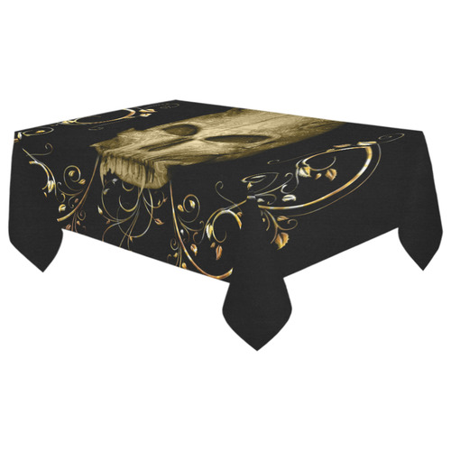 The golden skull Cotton Linen Tablecloth 60"x 104"