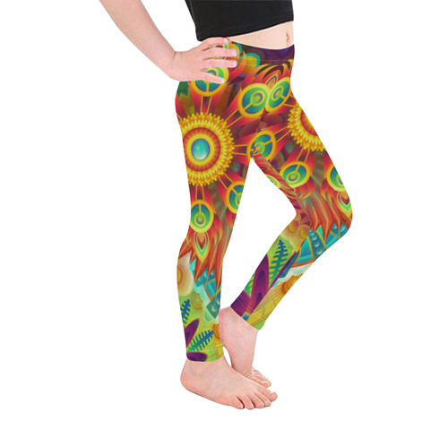 Psychedelic Mandalas Kid's Ankle Length Leggings (Model L06)