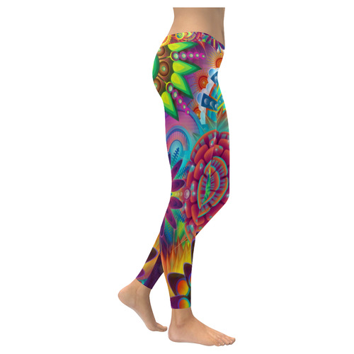 Psychedelic Mandalas Women's Low Rise Leggings (Invisible Stitch) (Model L05)