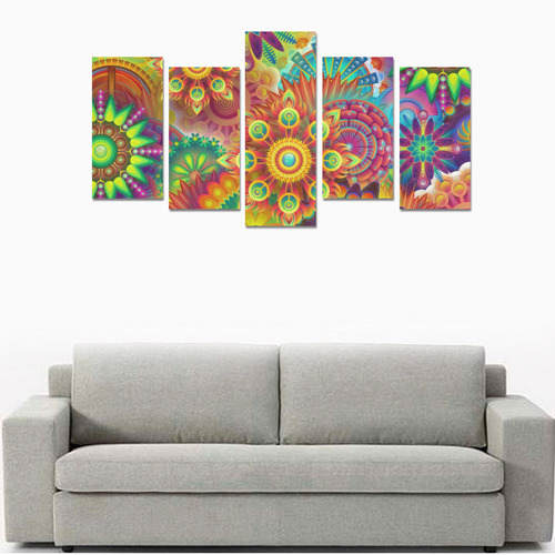 Psychedelic Mandalas Canvas Print Sets E (No Frame)