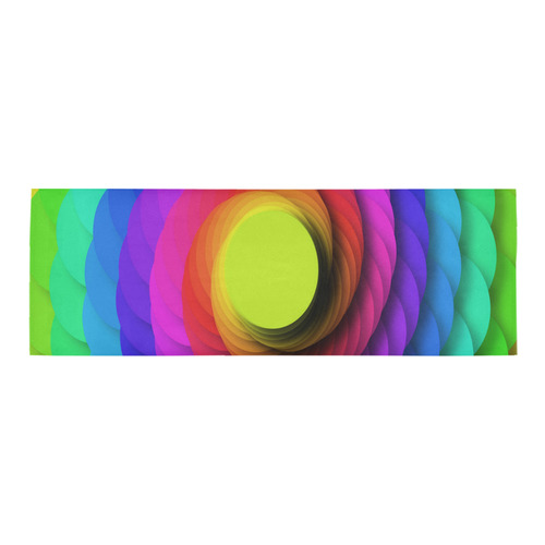 Psychodelic Spirale In Rainbow Colors Area Rug 9'6''x3'3''