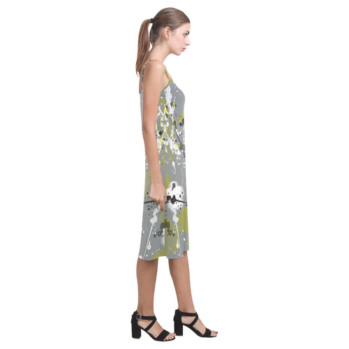 Gray Floral Splatter Alcestis Slip Dress (Model D05)