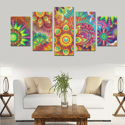 Psychedelic Mandalas Canvas Print Sets D (No Frame)