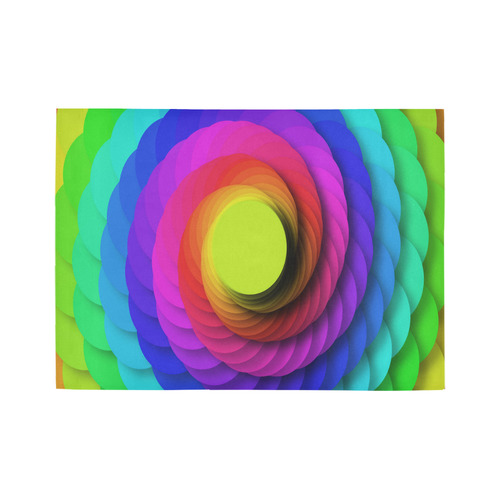 Psychodelic Spirale In Rainbow Colors Area Rug7'x5'