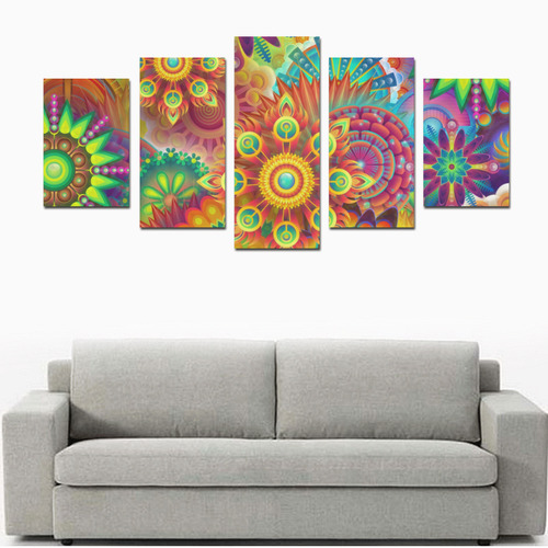 Psychedelic Mandalas Canvas Print Sets D (No Frame)