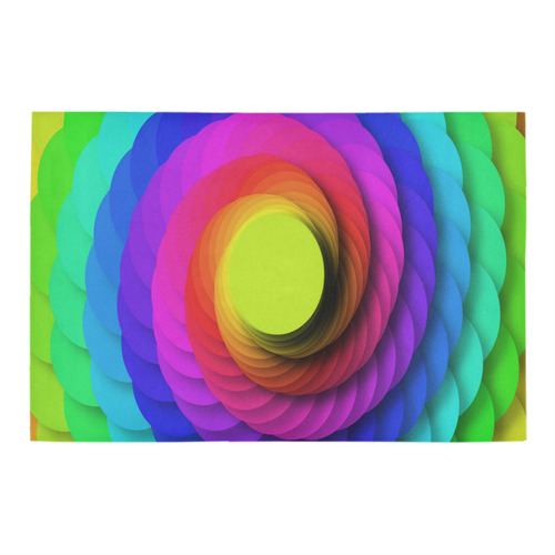 Psychodelic Spirale In Rainbow Colors Azalea Doormat 24" x 16" (Sponge Material)