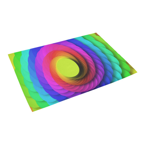 Psychodelic Spirale In Rainbow Colors Azalea Doormat 24" x 16" (Sponge Material)