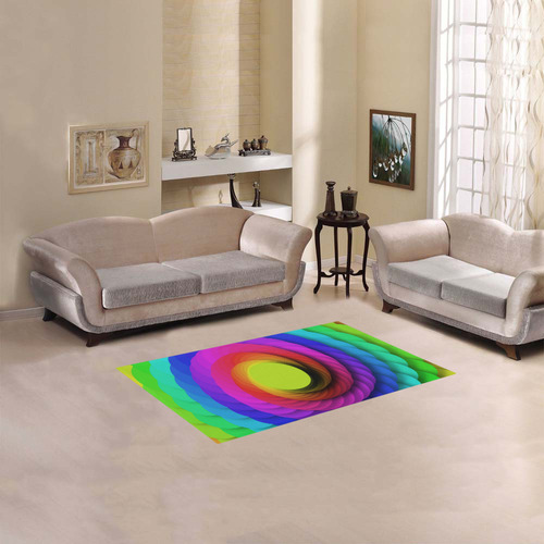 Psychodelic Spirale In Rainbow Colors Area Rug 2'7"x 1'8‘’