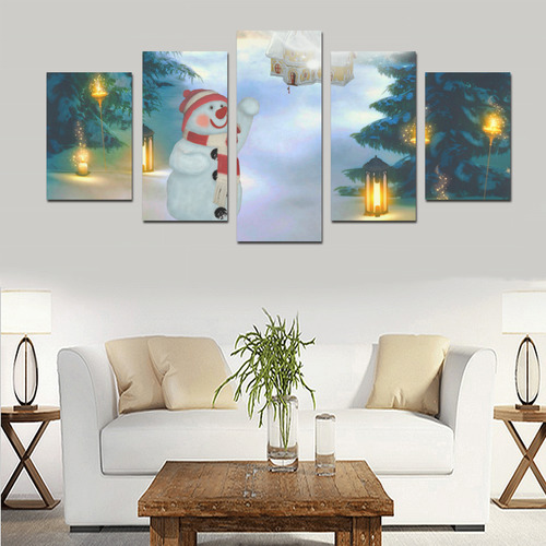 Santa Claus in the night Canvas Print Sets D (No Frame)