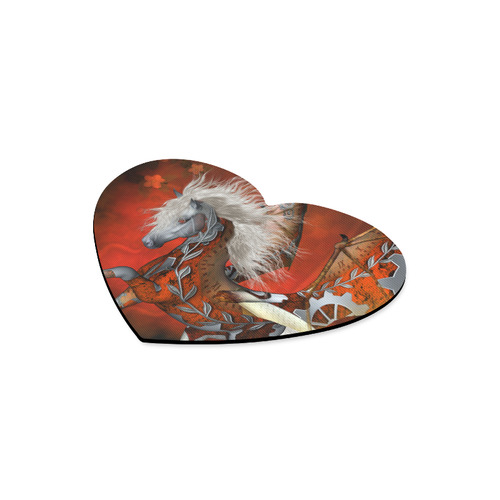 Awesome steampunk horse with wings Heart-shaped Mousepad