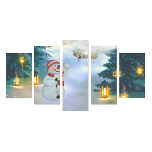 Santa Claus in the night Canvas Print Sets A (No Frame)