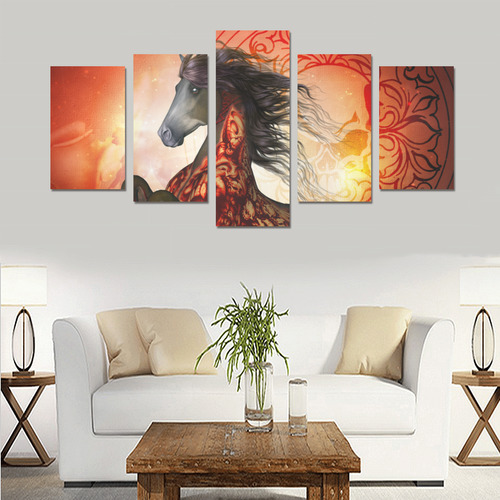 Awesome creepy horse with skulls Canvas Print Sets C (No Frame)