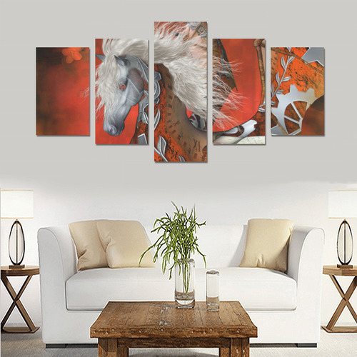 Awesome steampunk horse with wings Canvas Print Sets C (No Frame)