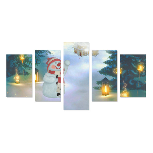 Santa Claus in the night Canvas Print Sets C (No Frame)
