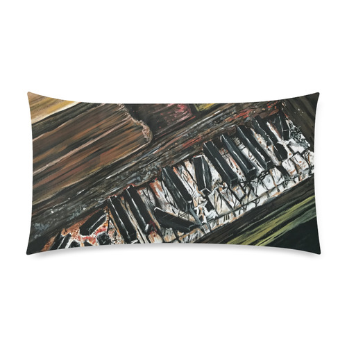 Broken Piano Rectangle Pillow Case 20"x36"(Twin Sides)
