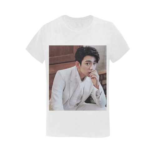GOT7 kpop group JINYOUNG Women's T-Shirt in USA Size (Two Sides Printing)