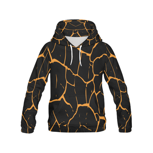 black and gold animal skin hoodie All Over Print Hoodie for Women (USA Size) (Model H13)