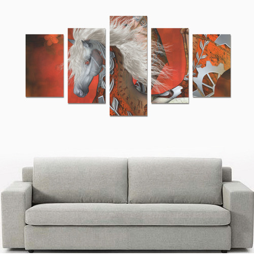 Awesome steampunk horse with wings Canvas Print Sets C (No Frame)